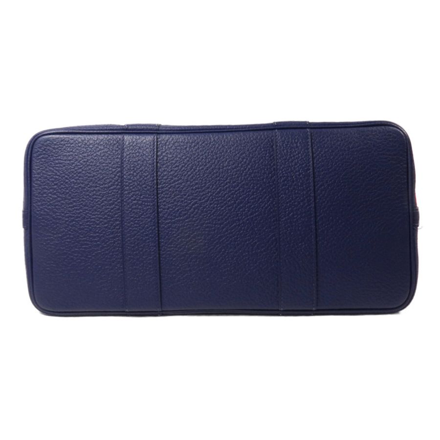 HERMES 帆布/Negonda皮革Garden Party Pocket手挽袋Bleu Electrique-3