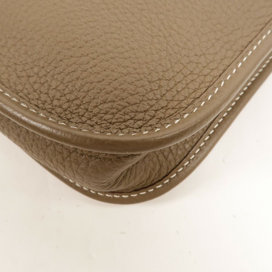 HERMES Clemence皮革Evelyne TPM肩背袋Etoupe-13