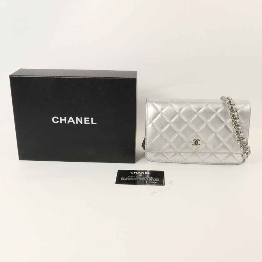CHANEL 牛皮皮革Wallet On Chain鏈帶肩背袋-10