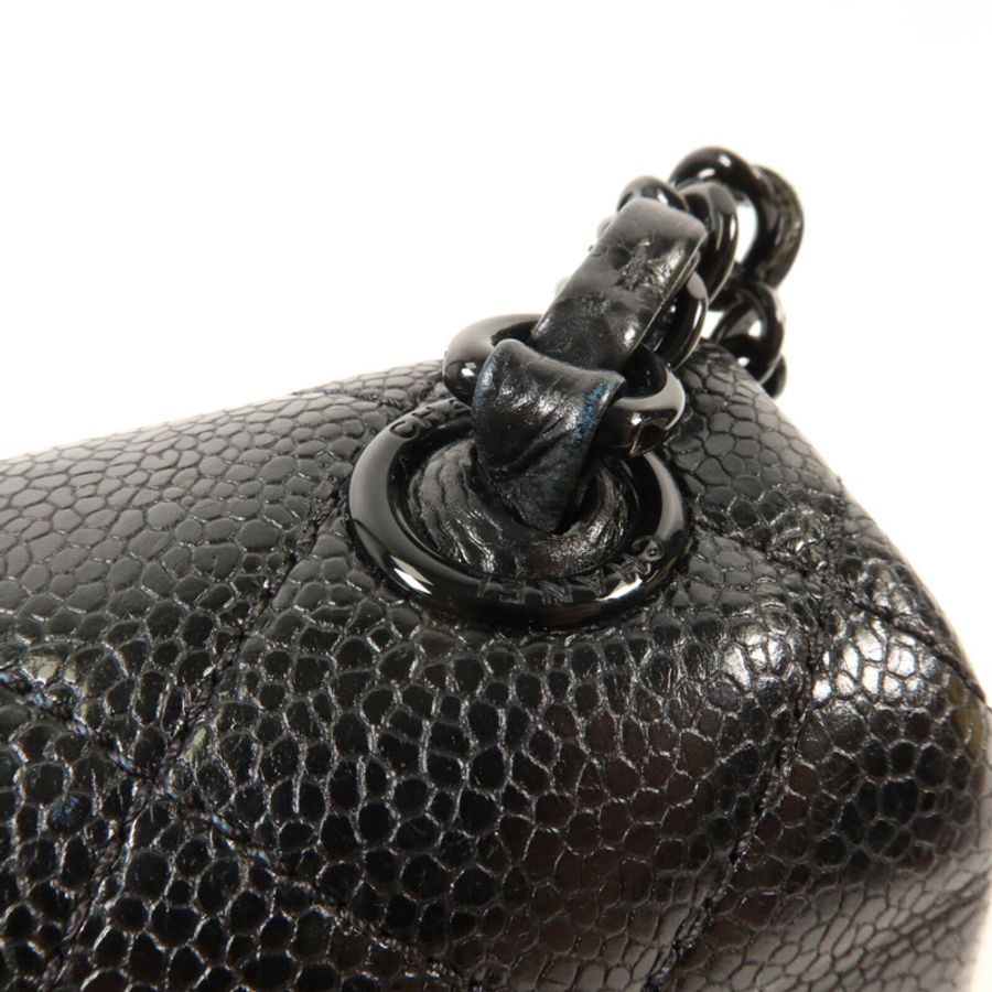 CHANEL 牛皮皮革Mini Flap 17cm鏈帶肩背袋-16