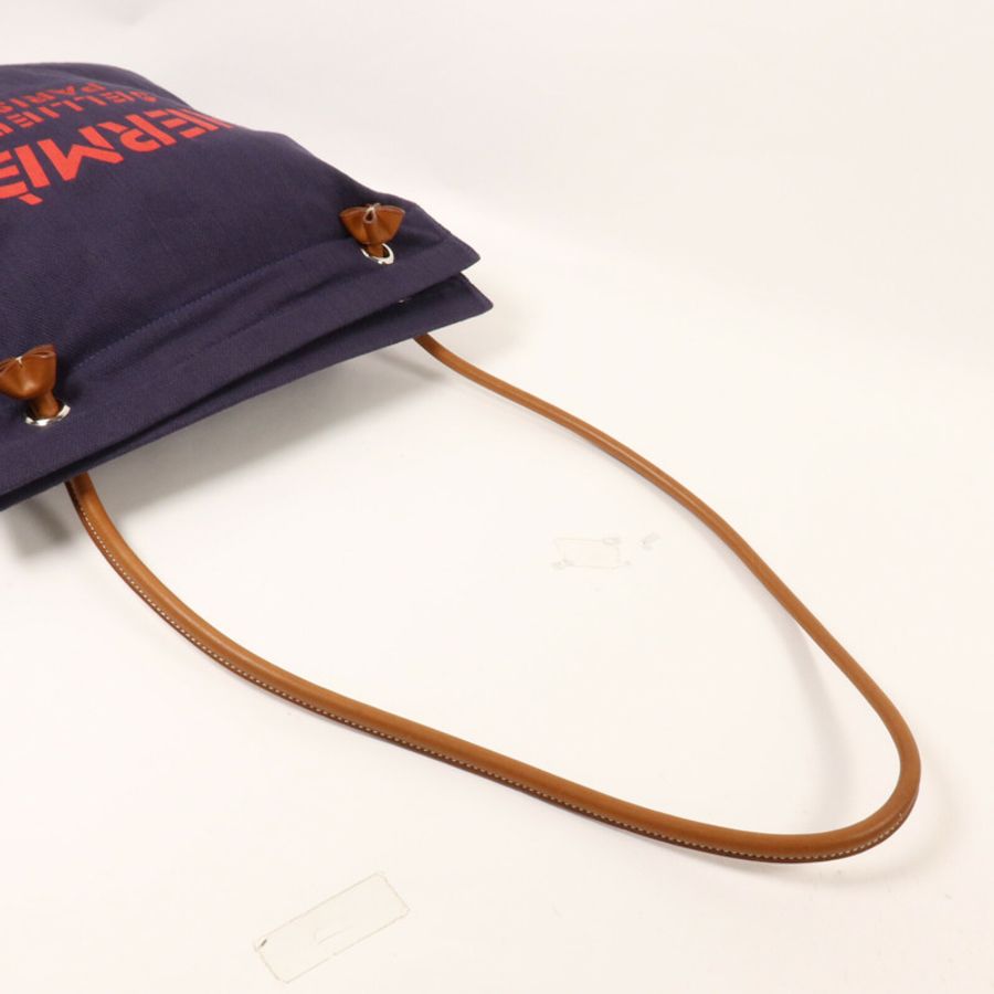 HERMES 帆布Aline肩背袋Blue/Brown-7
