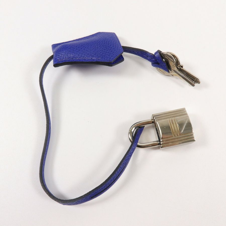 HERMES Epsom皮革Birkin 30手挽袋Bleu Electrique-7