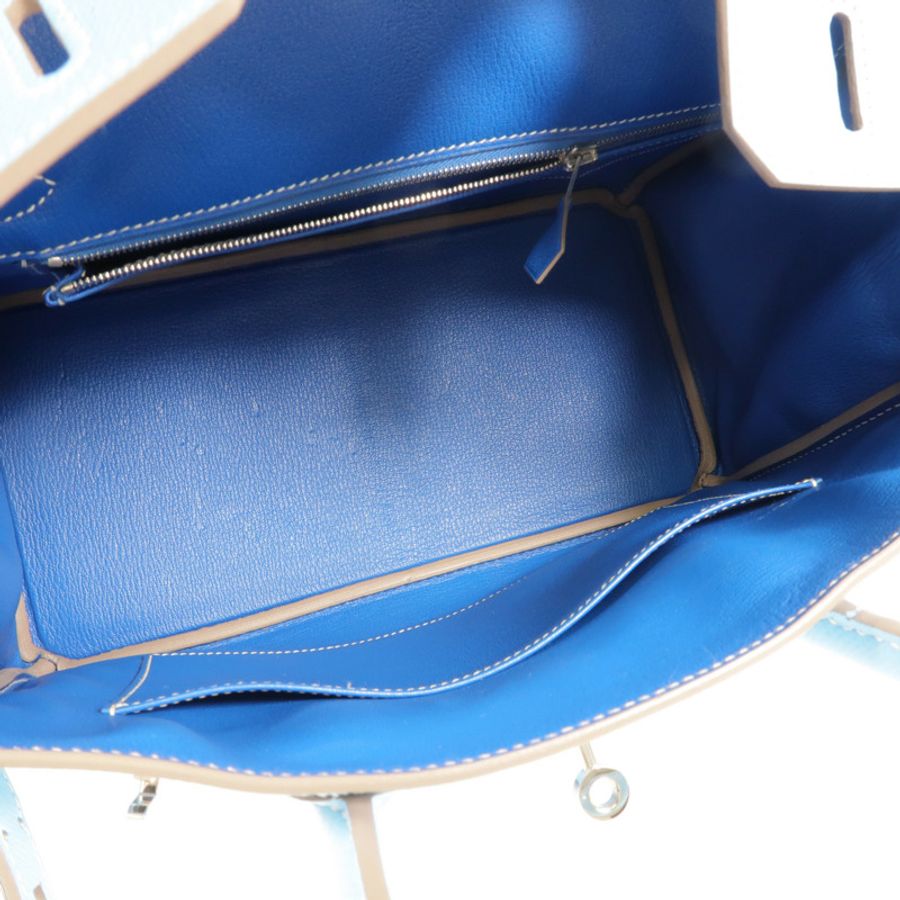 HERMES Epsom皮革Birkin 30 Candy手挽袋Blue Celeste/Mykonos-5