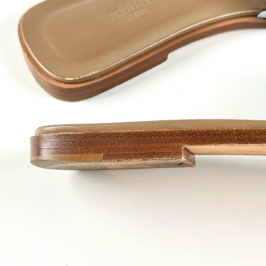 HERMES 經典H 淡藍色 單寧 牛仔 涼鞋 拖鞋 39.5號-8