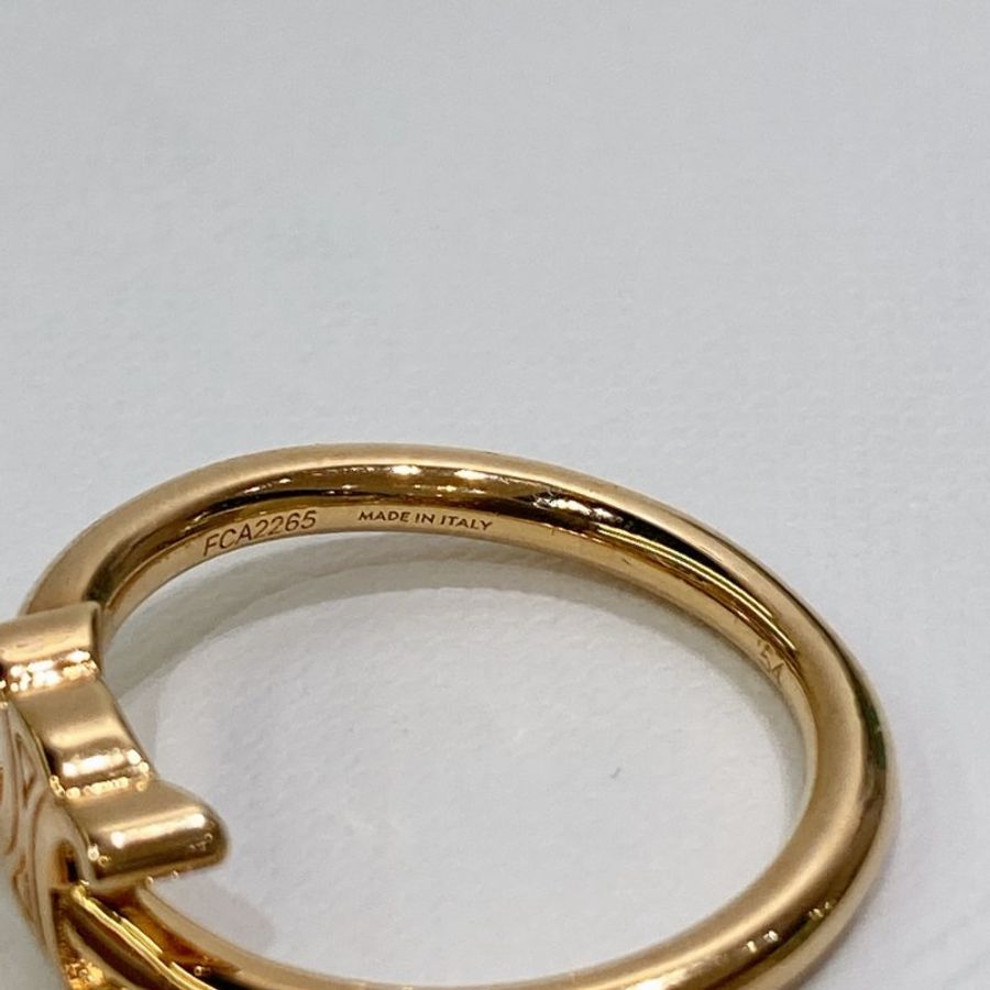 TW4909	Celine 思琳經典LOGO戒子  Triomphe Asymmetric Ring In Brass With Gold Finish Size 54-4