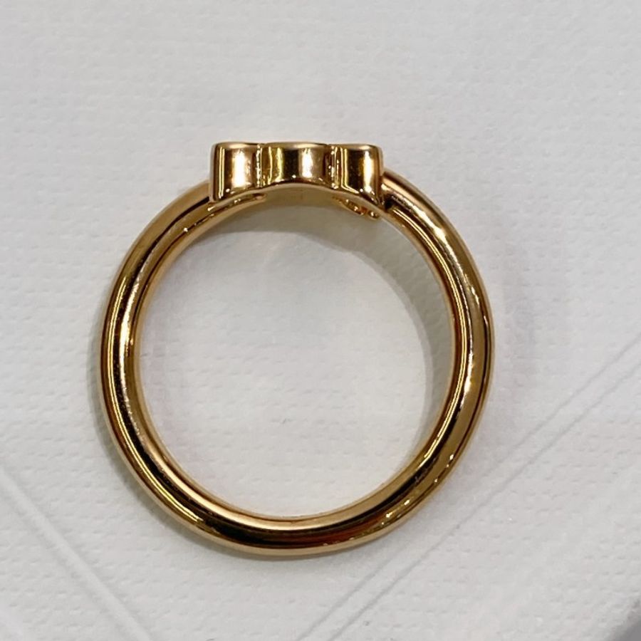 TW4909	Celine 思琳經典LOGO戒子  Triomphe Asymmetric Ring In Brass With Gold Finish Size 54-7