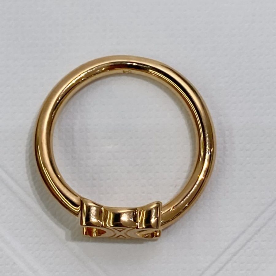 TW4909	Celine 思琳經典LOGO戒子  Triomphe Asymmetric Ring In Brass With Gold Finish Size 54-8