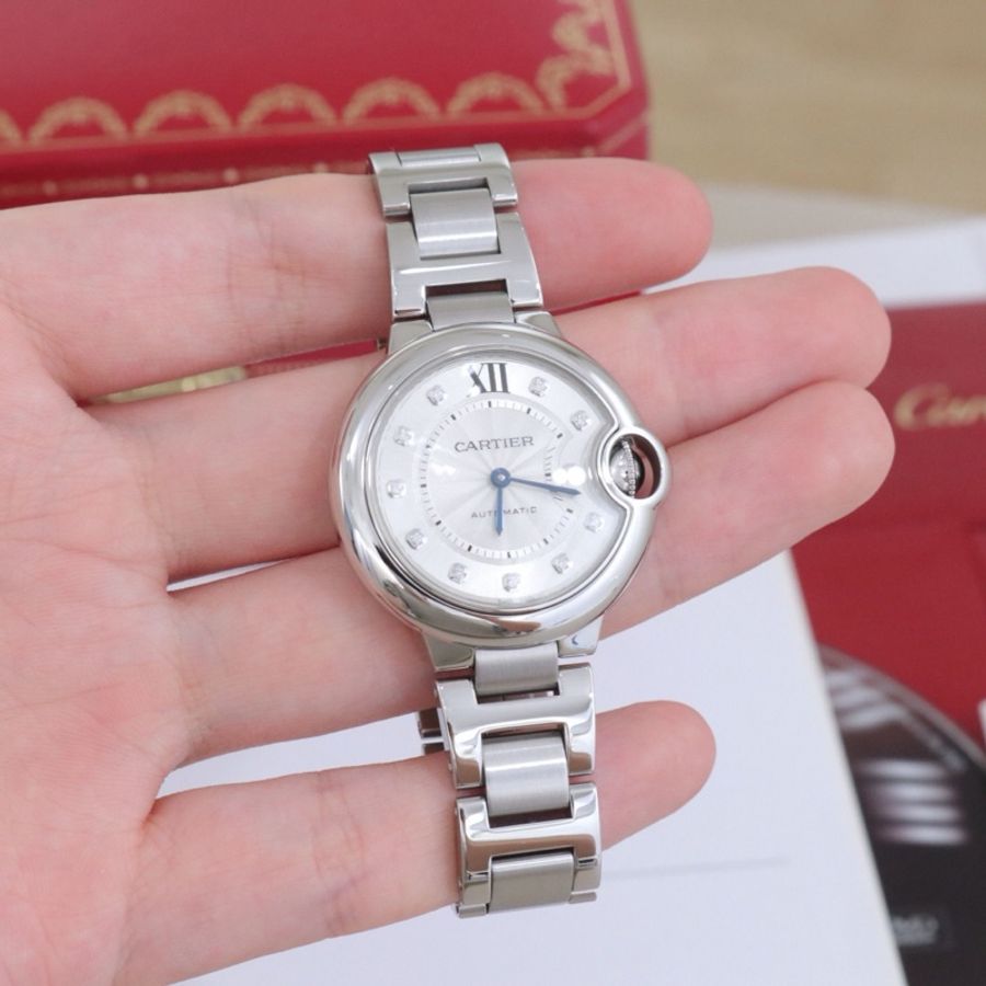 Cartier 卡地亞藍氣球W4BB0021女士自動機械腕表，33mm表徑，配件盒子-0