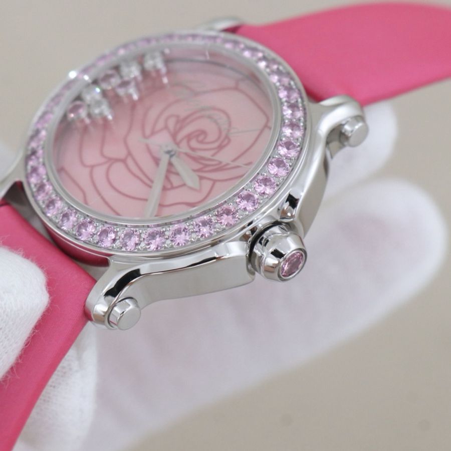 Chopard蕭邦 限量款快樂鑽 278475-3030女士石英表，表徑34mm 配件無。-7