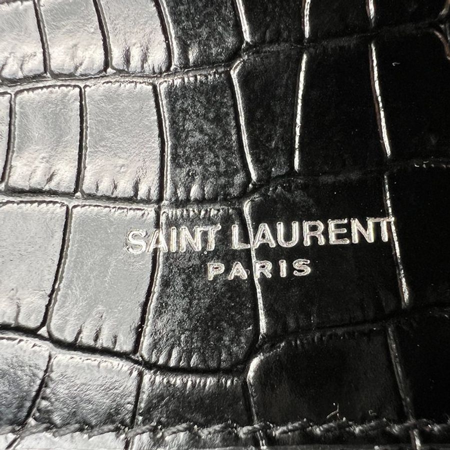 🖤 鑒定師的收藏 🖤 YSL Kate Small 鱷魚壓紋銀字流蘇鍊帶包 Saint Laurent Kate 牛皮鱷魚壓紋銀鍊流蘇包｜YSL 經典晚宴包・法式搖滾魅力-4