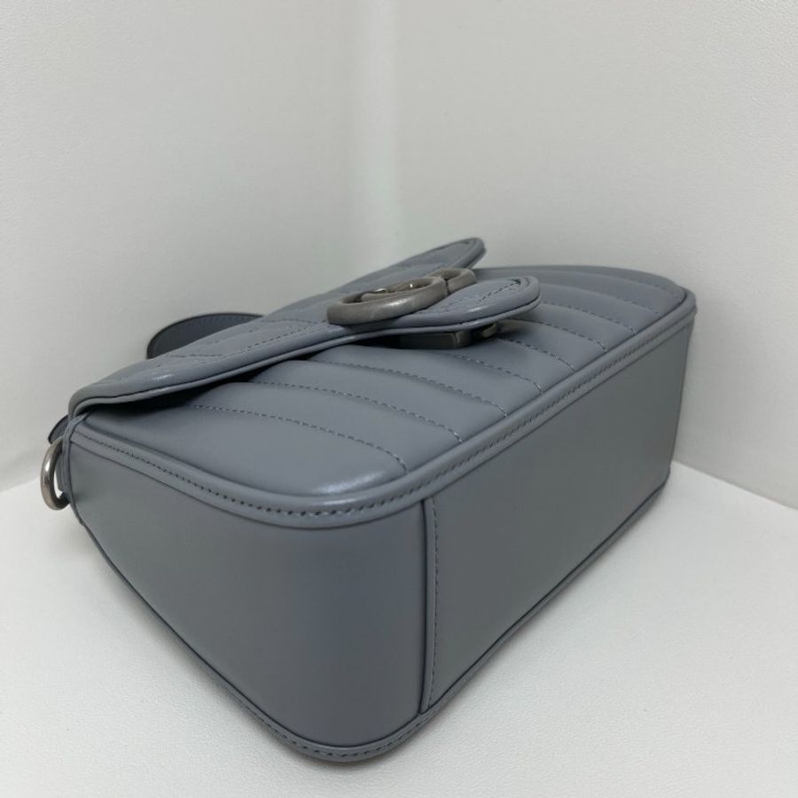 gucci 手柄款 牛皮灰色 21 x 15.5 x 8 99新配件肩帶塵袋-2