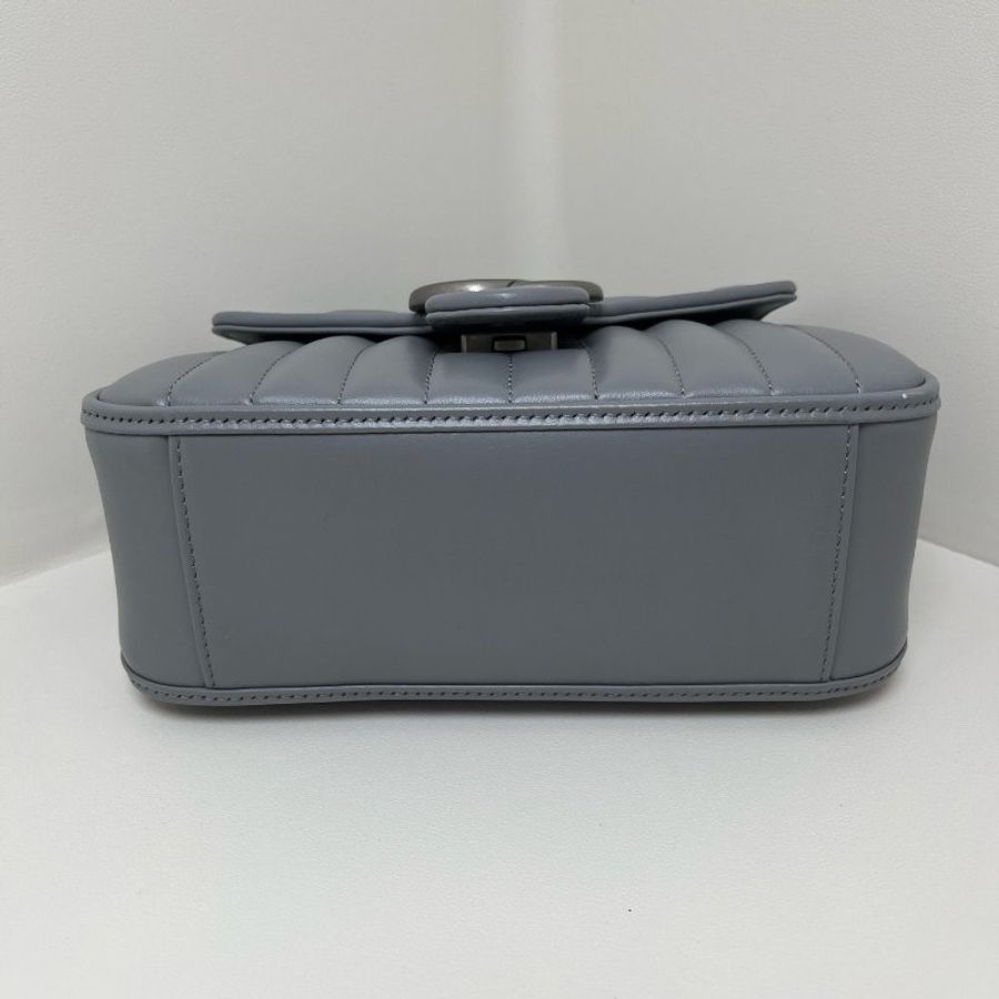 gucci 手柄款 牛皮灰色 21 x 15.5 x 8 99新配件肩帶塵袋-8