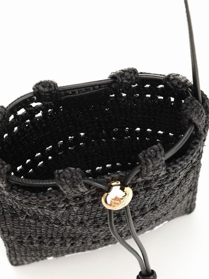 Loewe 女士 拉菲草抽繩單肩包均碼碼常規、16cm*1cm*21cm-1