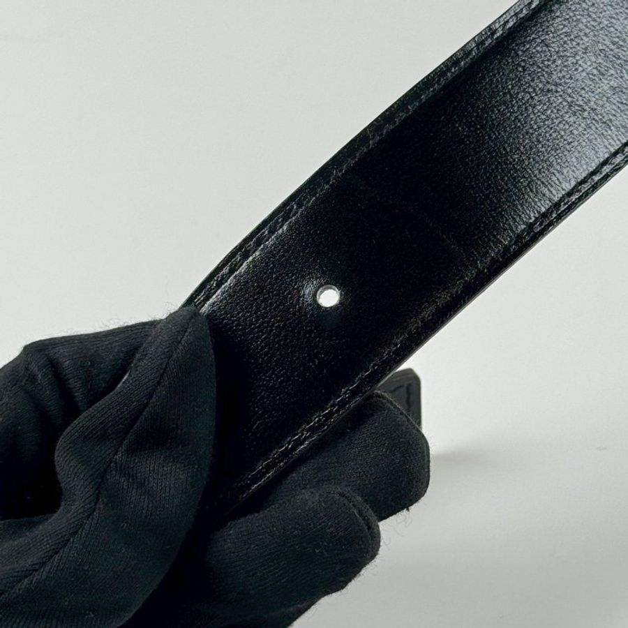 HERMES 銀色H扣 黑色 棕色 雙面 雙色 3.2CM 腰帶 牛皮 皮帶 80CM-5