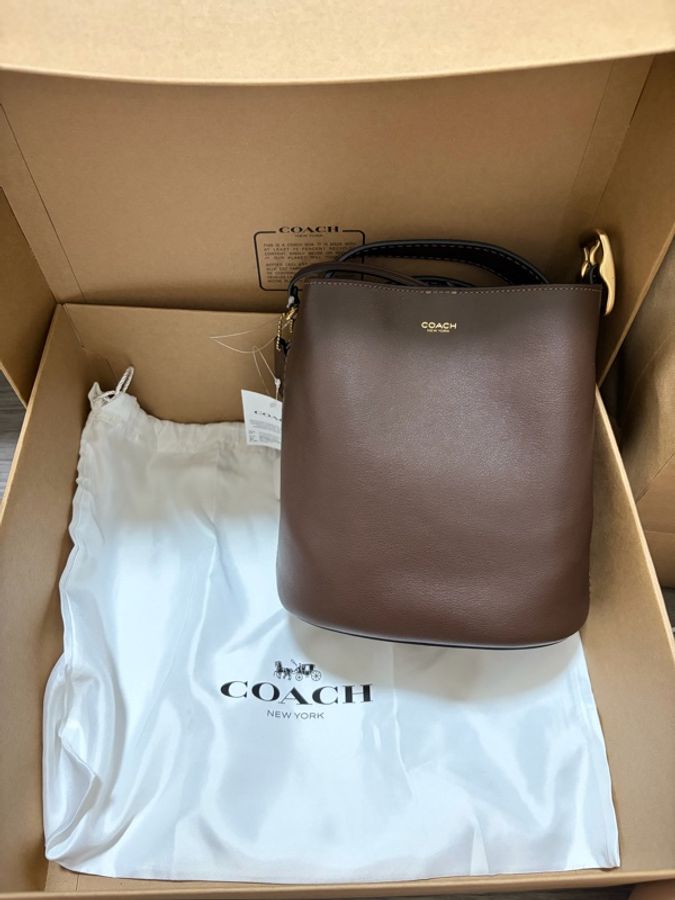 全新Coach BLEECKER 21 水桶包 W4MPL 棕色-0