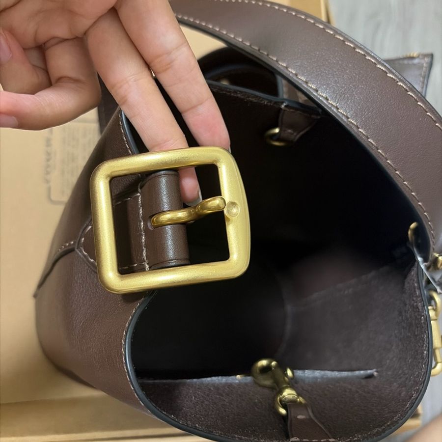 全新Coach BLEECKER 21 水桶包 W4MPL 棕色-10