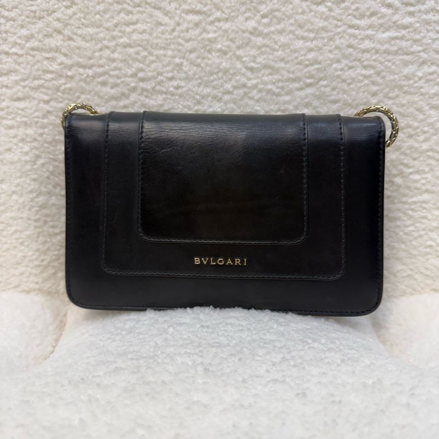 Bvlgari 黑牛皮蛇頭包-2