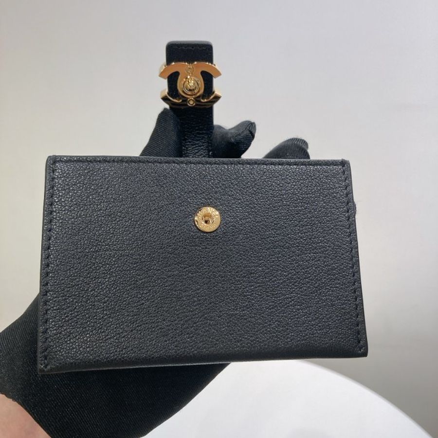 TW4913	Chanel  香奈兒新款三格摺褸卡包 26A Card Holder Black X Red X GHW-7