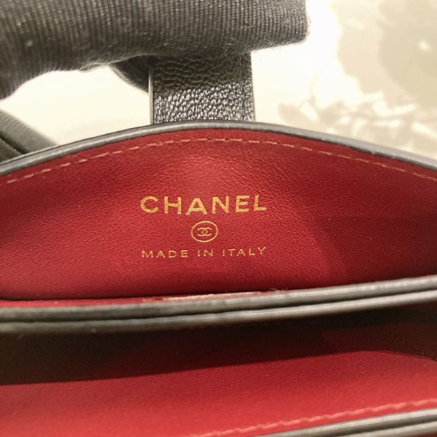 TW4913	Chanel  香奈兒新款三格摺褸卡包 26A Card Holder Black X Red X GHW-11