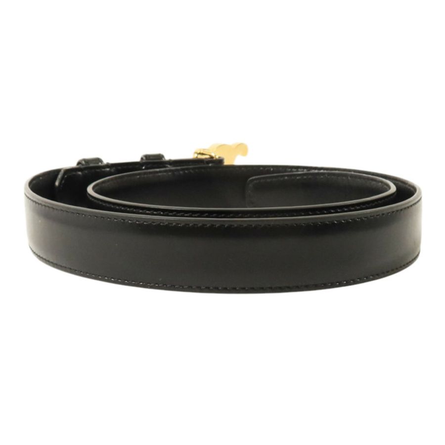 CELINE 牛皮皮革Triomphe Belt 70cm金扣皮帶-1