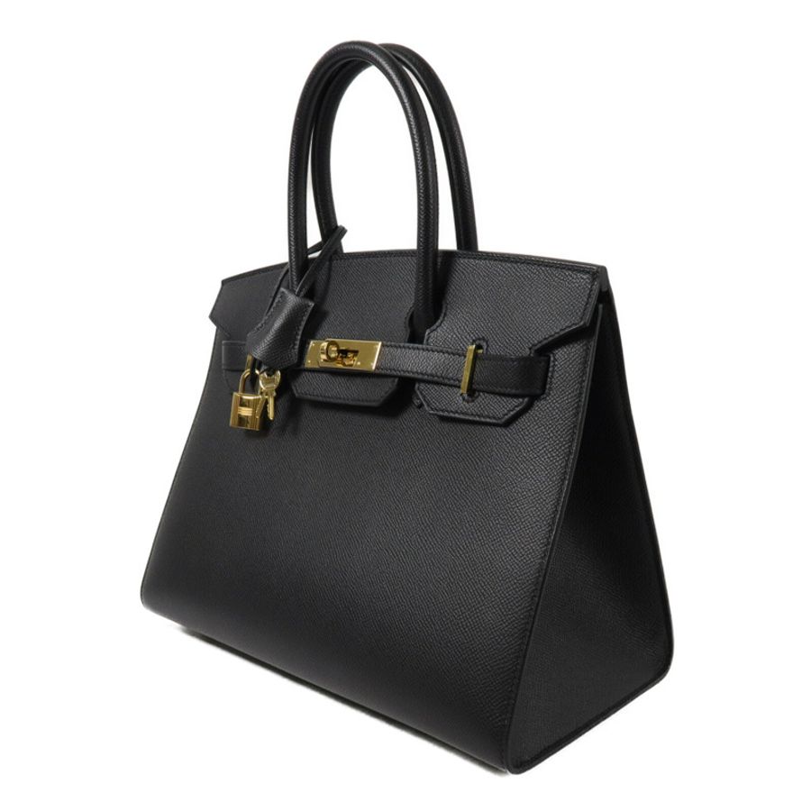 HERMES Epsom皮革Birkin 30手挽袋Noir-2