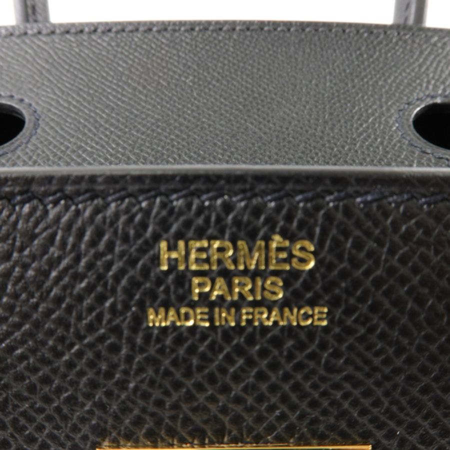 HERMES Epsom皮革Birkin 30手挽袋Noir-5
