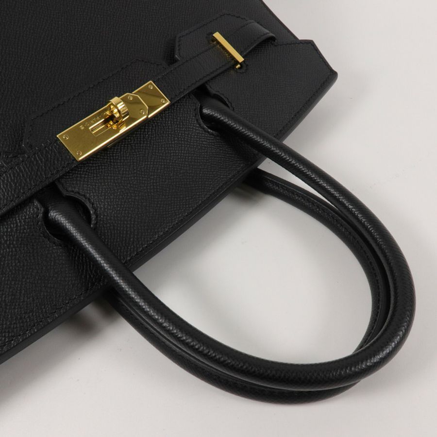 HERMES Epsom皮革Birkin 30手挽袋Noir-8