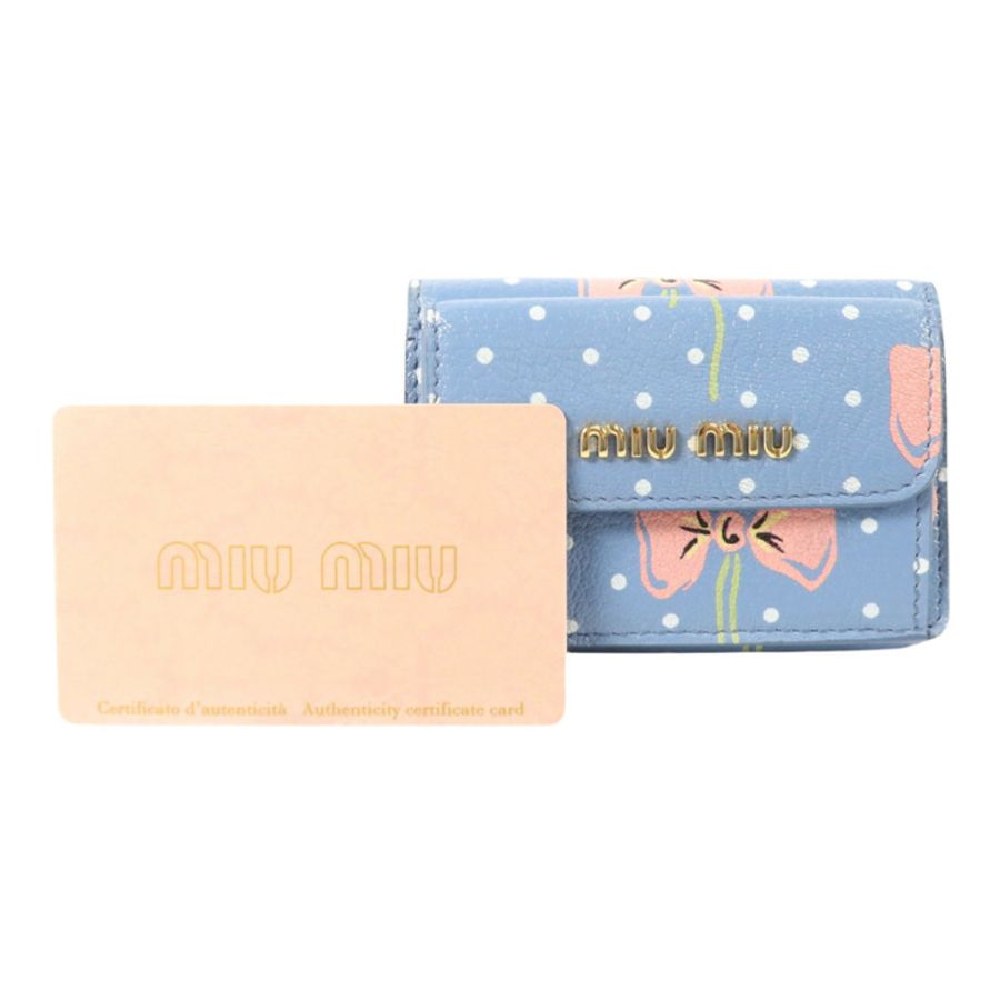Miu Miu 牛皮皮革Mini Wallet金扣錢包-9