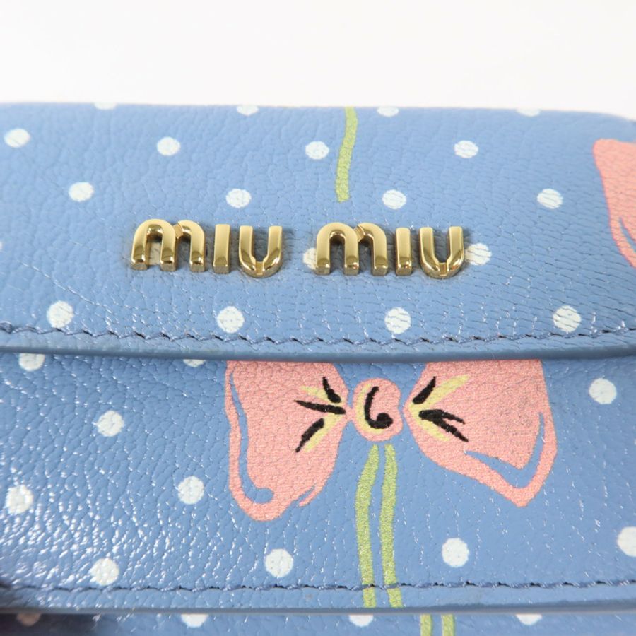 Miu Miu 牛皮皮革Mini Wallet金扣錢包-14