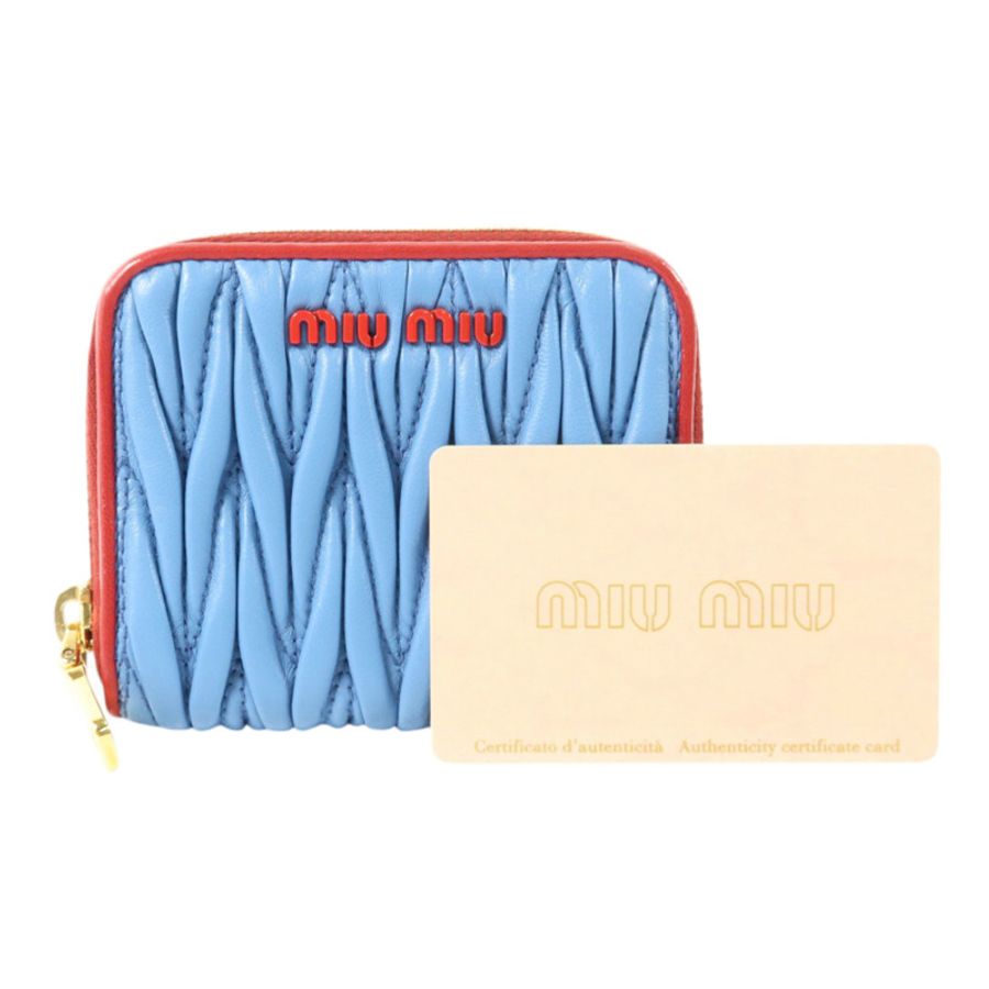 Miu Miu 羊皮皮革Coin Case金扣零錢包-9