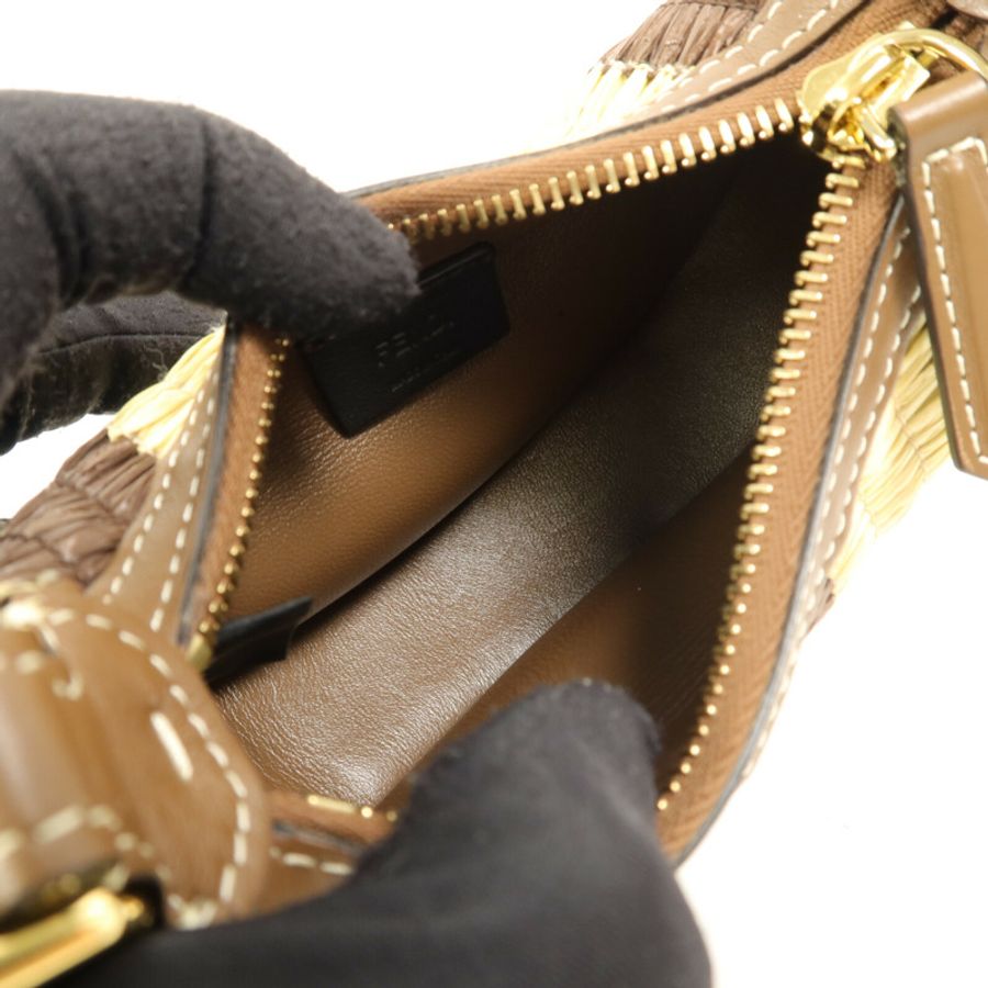 FENDI Raffia Nano Fendigraphy手挽袋-4
