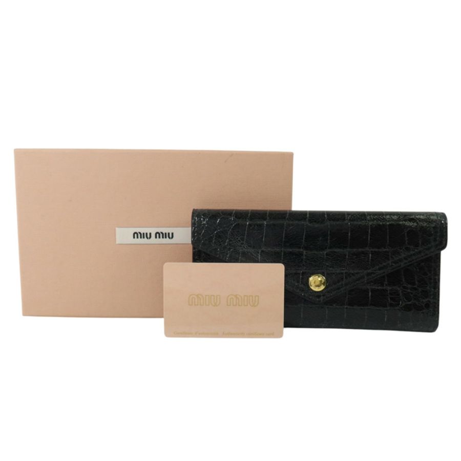 Miu Miu 牛皮皮革Long Wallet金扣長錢包-9