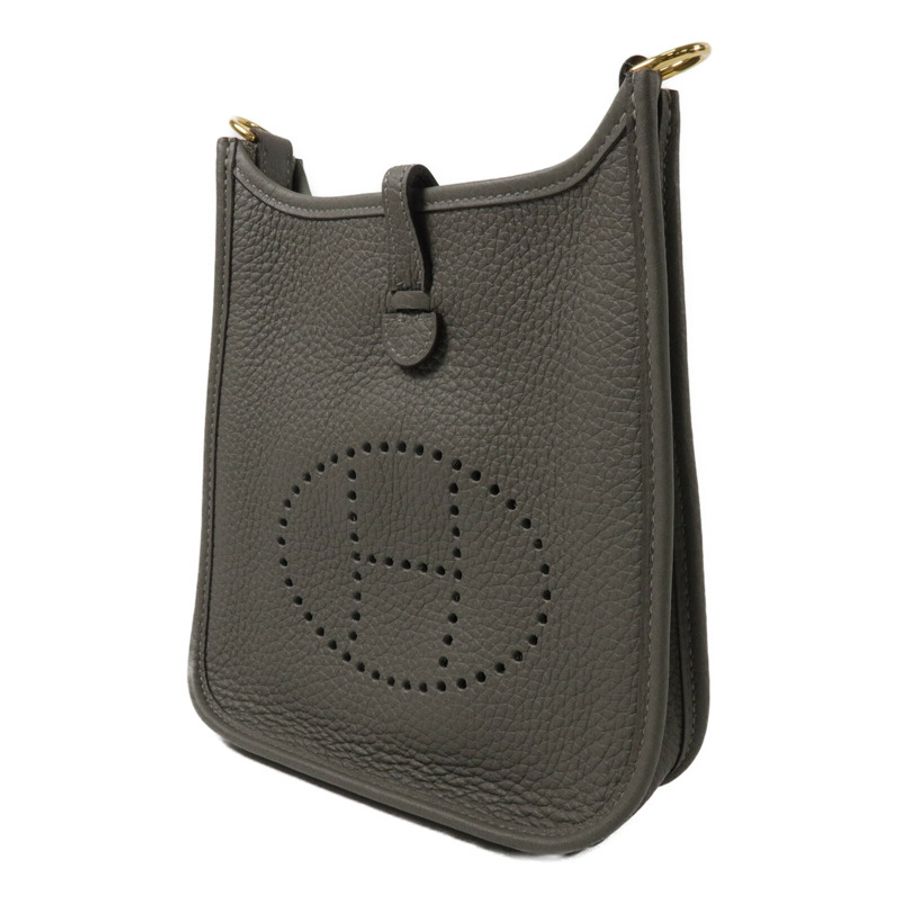 HERMES Clemence皮革Evelyne TPM肩背袋Gris Meyer-2