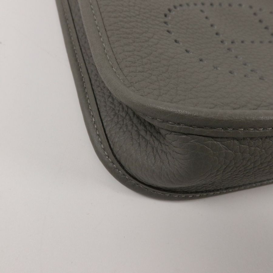 HERMES Clemence皮革Evelyne TPM肩背袋Gris Meyer-9