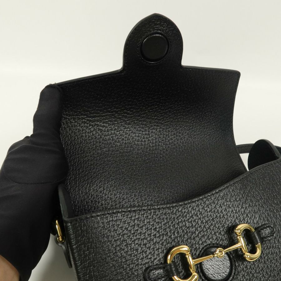 GUCCI 牛皮皮革GG GHW Horsebit 1955肩背袋-6