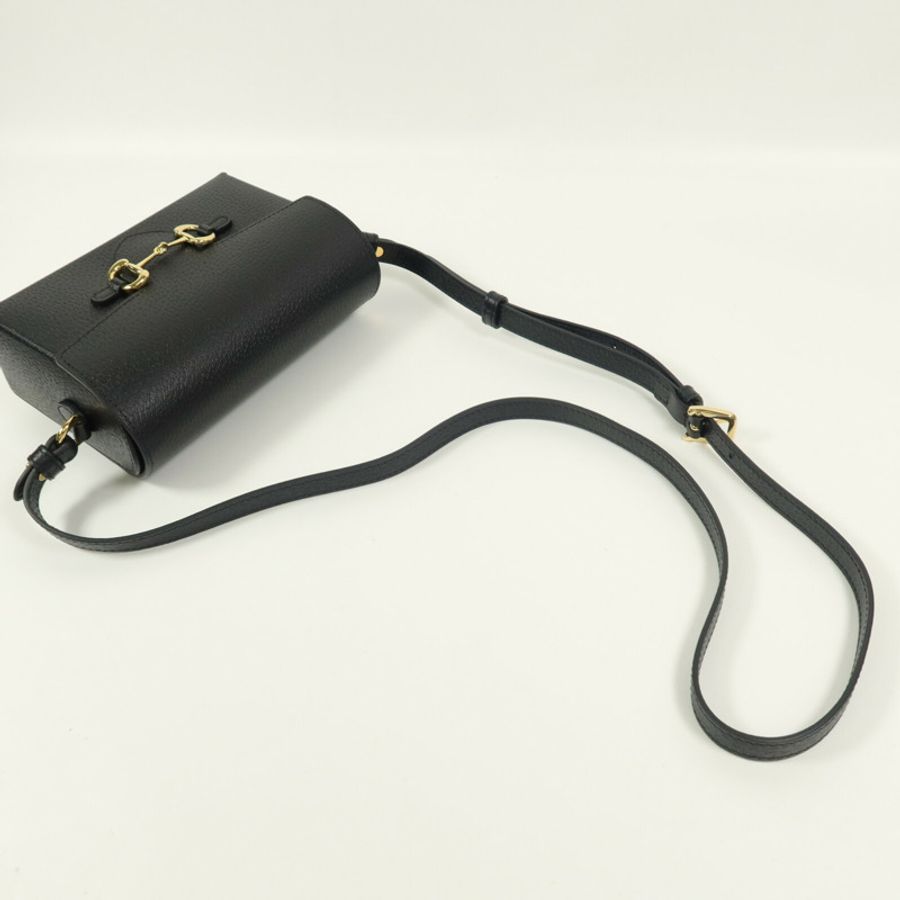 GUCCI 牛皮皮革GG GHW Horsebit 1955肩背袋-9