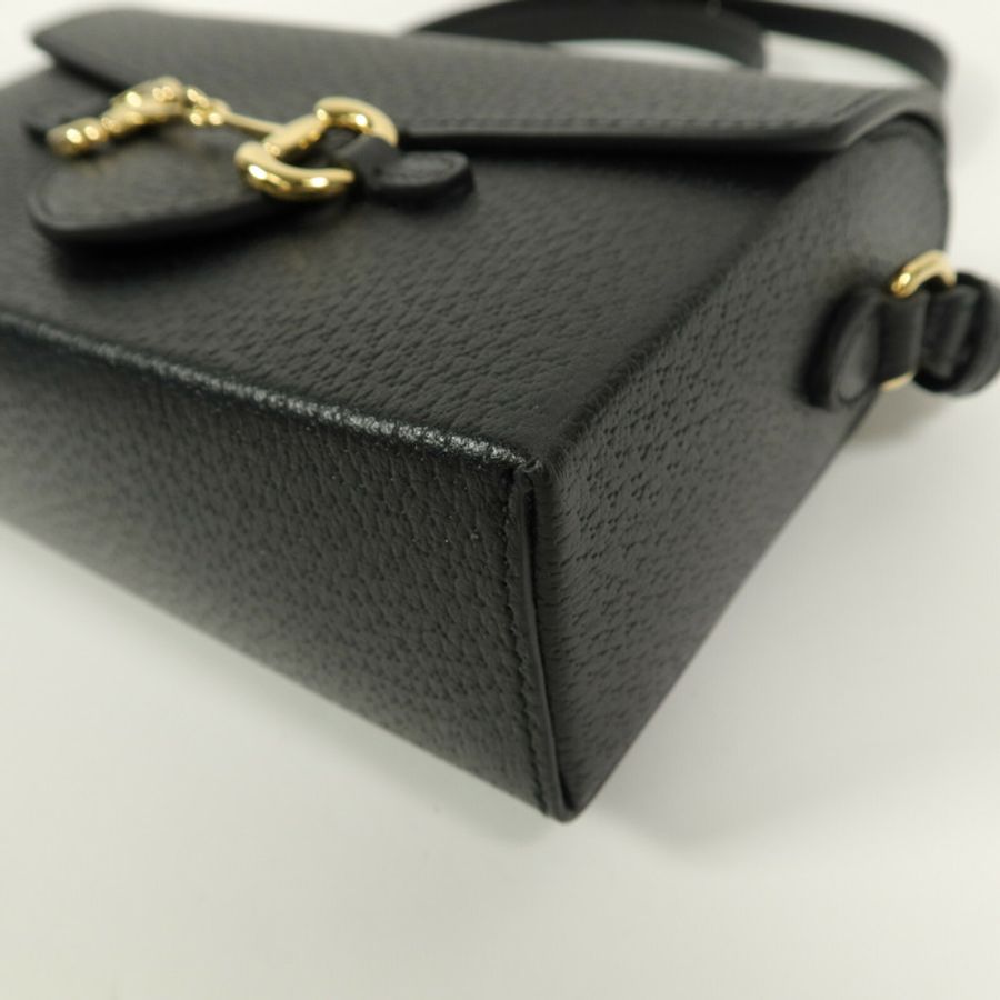 GUCCI 牛皮皮革GG GHW Horsebit 1955肩背袋-10
