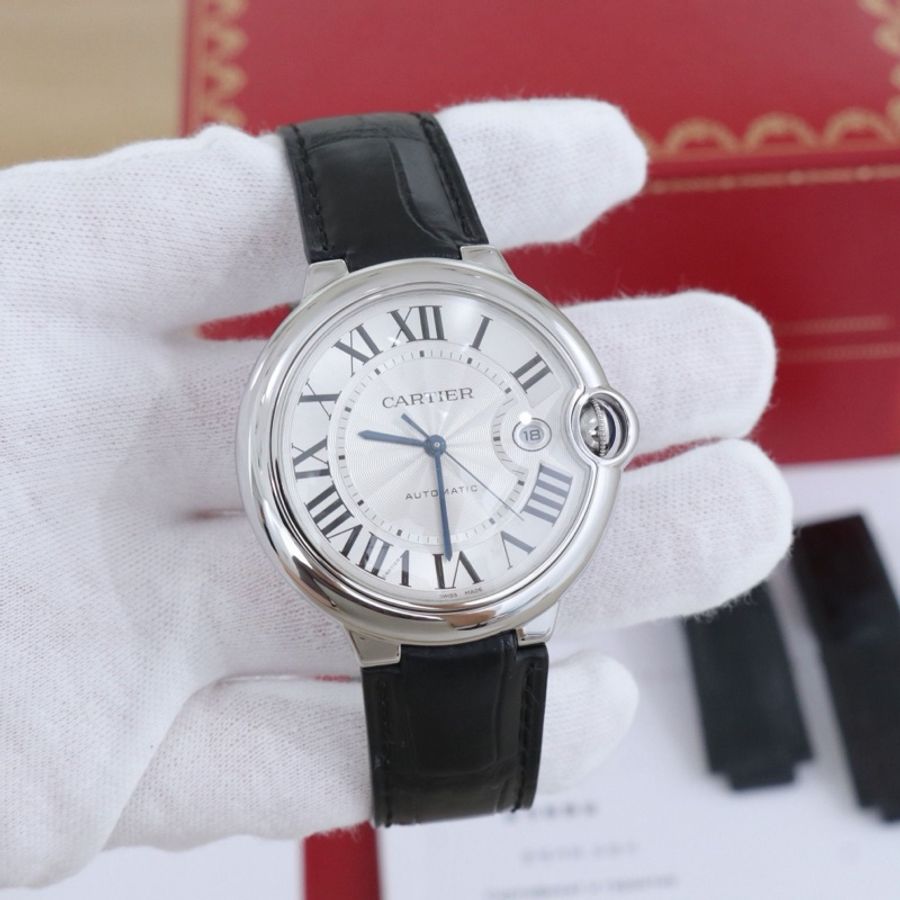 Cartier 卡地亞藍氣球W69016Z4，42mm表徑，男士自動機械表配件盒子證書。-0