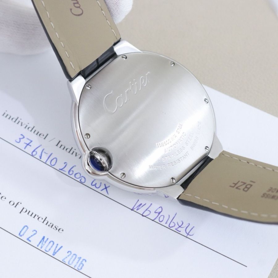 Cartier 卡地亞藍氣球W69016Z4，42mm表徑，男士自動機械表配件盒子證書。-8