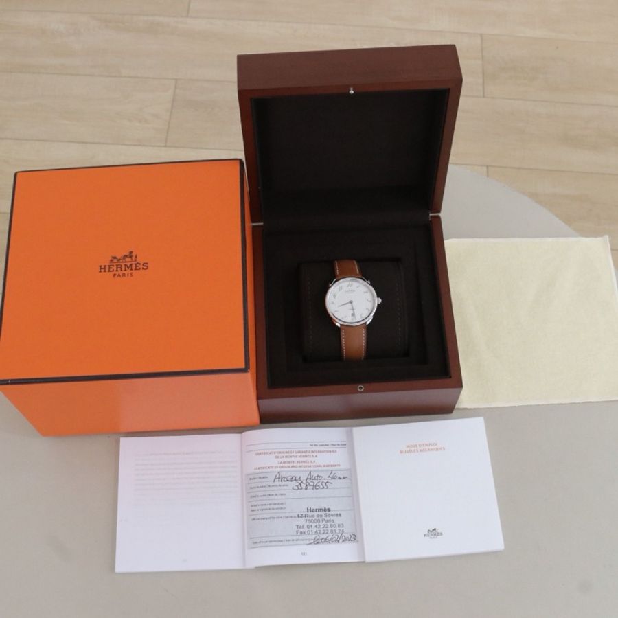 Hermès愛馬仕 Arceau 男士自動機械表，表徑40mm 配件盒子證書-2