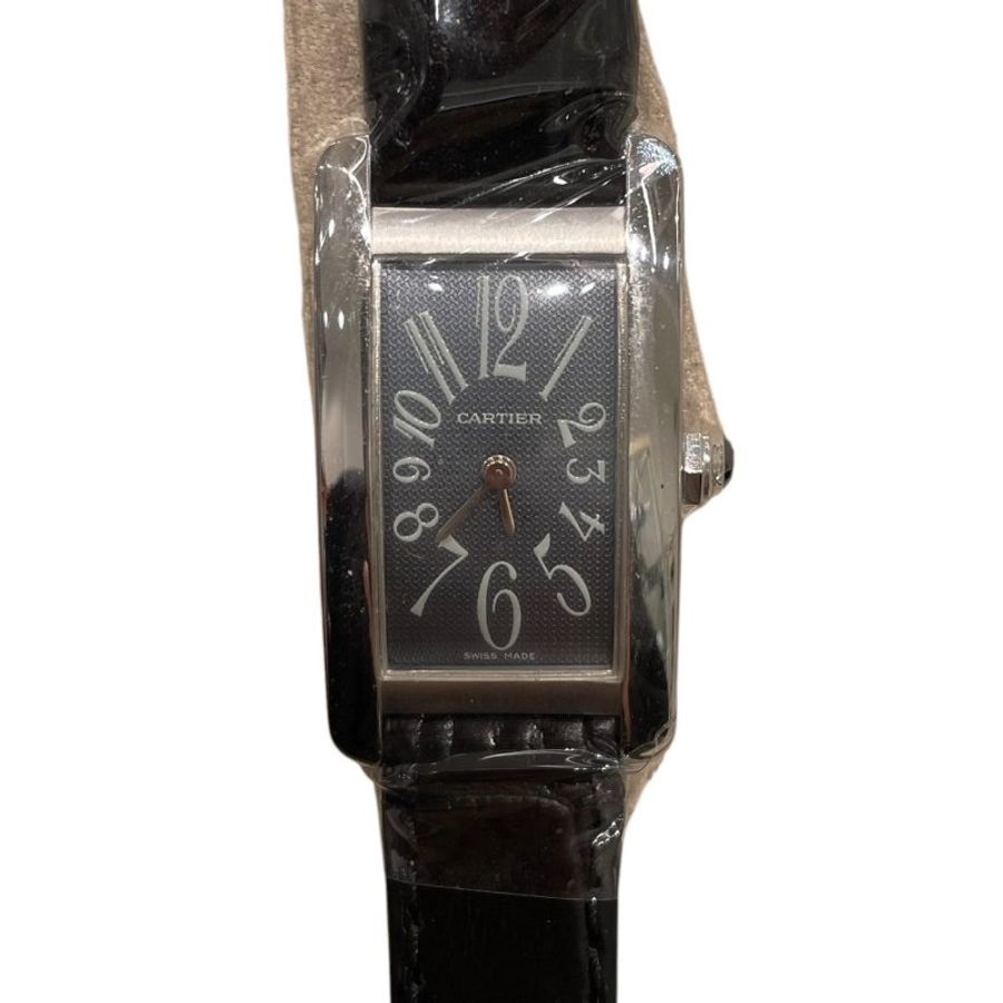 CARTIER 卡地亞 TANK AMÉRICAINE 腕表 石英機芯 K18WG 灰色盤面-1