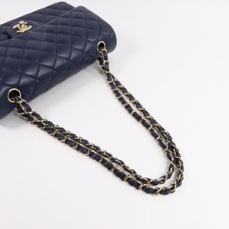 CHANEL 羊皮皮革Classic 25鏈帶手挽肩背兩用袋-8