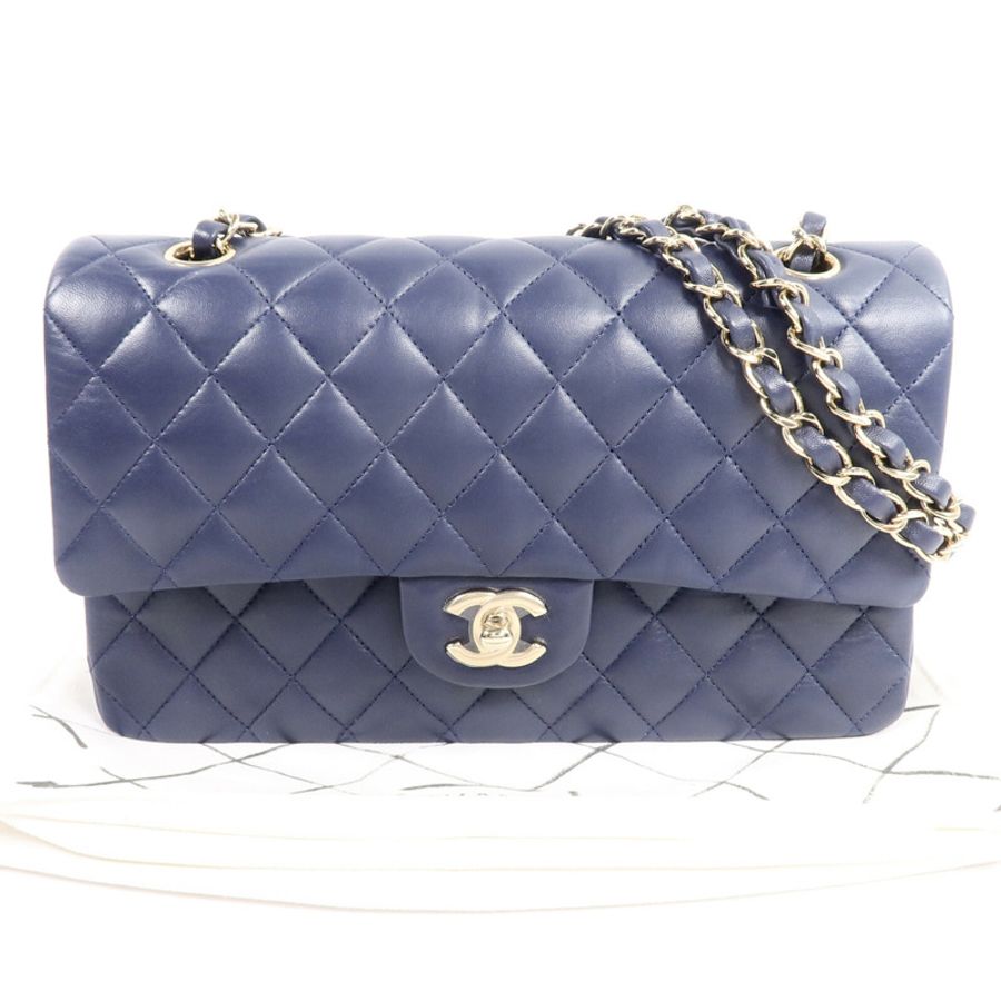 CHANEL 羊皮皮革Classic 25鏈帶手挽肩背兩用袋-9