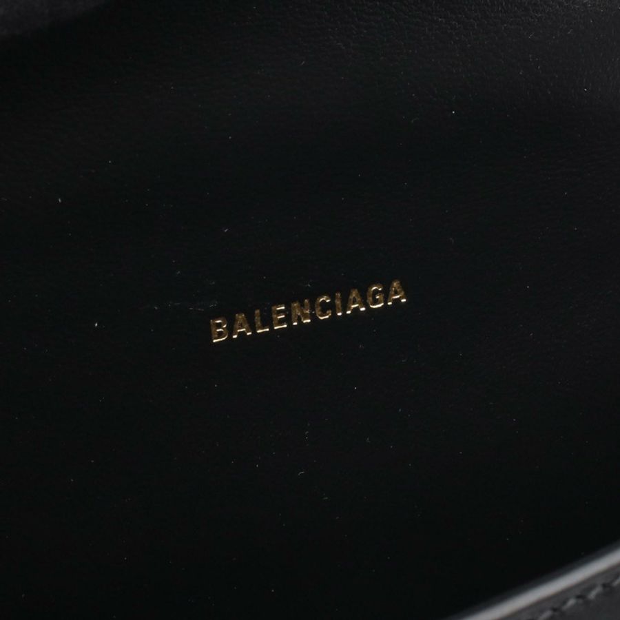 BALENCIAGA HOURGLASS XS 斜背包 5928331QJ4M1000 黑色皮革 全新 BK-3