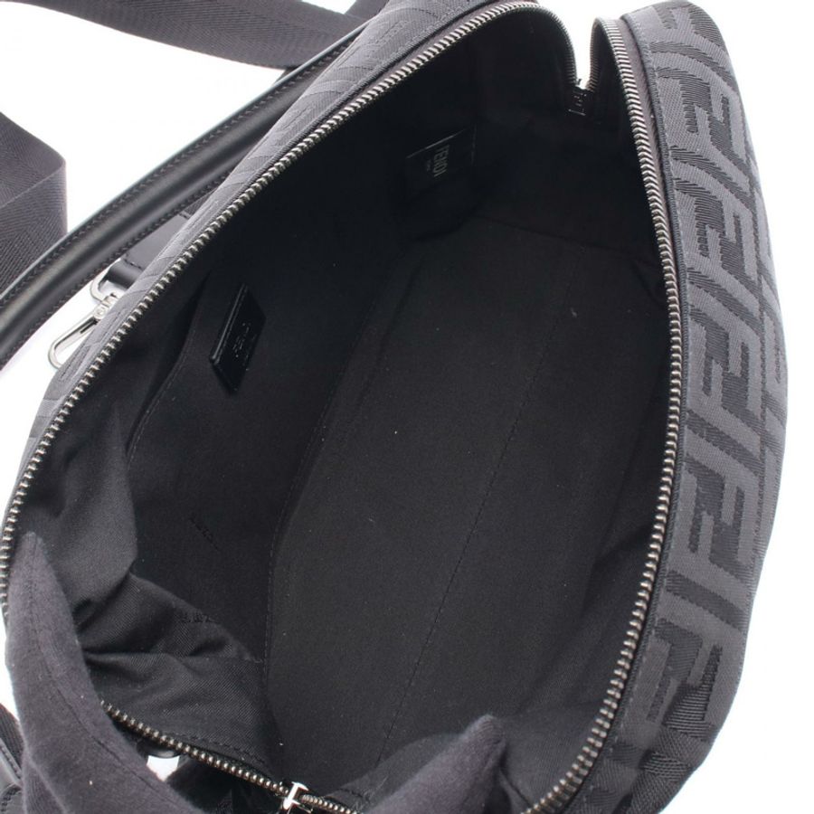 FENDI Lui 中型方形 FF 單肩包 7VA672AVC6F0SAJ 帆布黑 全新 男士-2