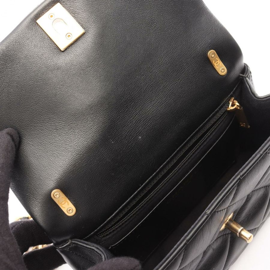 香奈兒 (CHANEL) 絎縫鏈條斜背包 AS4274 羊皮黑色 二手 金色五金-5