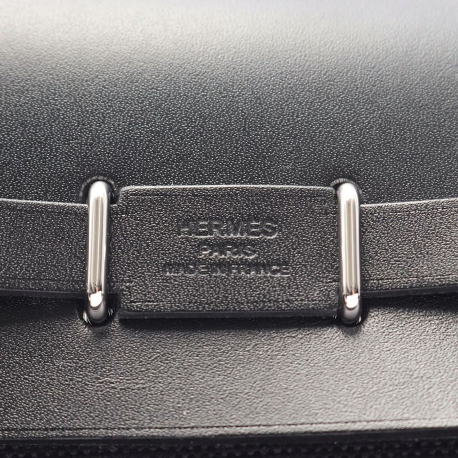 愛馬仕 Herbag Zip Mini 單肩斜背包,帆布皮革,黑色 SHW 女款 K-3