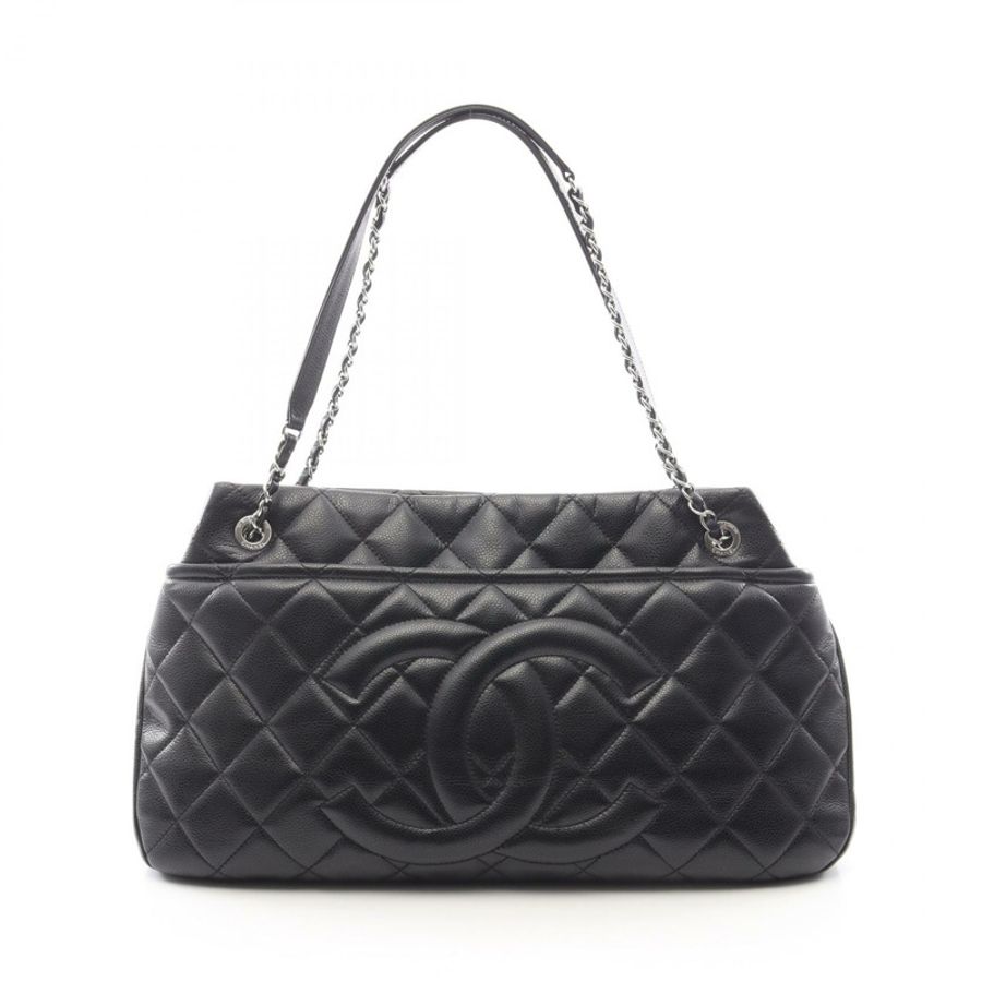 香奈兒 (CHANEL) Matelasse Tote 鏈條單肩手提包 A67292 小牛皮 黑色 二手 SHW-0