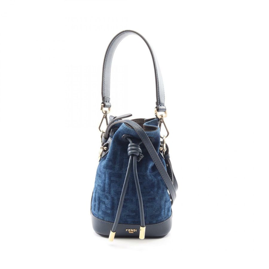 FENDI Mini Mon Tresor FF 植絨牛仔斜背包 8BS109AVR6F1UJW 全新-0