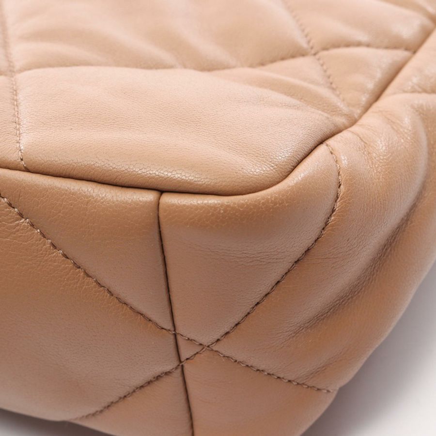 香奈兒 19 Matelasse 雙色五金兩用肩背包 AS1160 棕色羊皮 CC-7